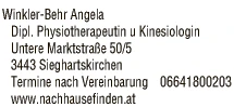 Print-Anzeige von: Winkler-Behr, Angela, Dipl.Physiotherapeutin u. Kinesiologin