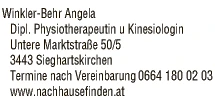 Print-Anzeige von: Winkler-Behr, Angela, Dipl.Physiotherapeutin u. Kinesiologin