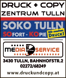 Print-Anzeige von: DRUCK + COPY ZENTRUM TULLN, Copycenter