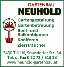 Print-Anzeige von: Neuhold, Heinz, Gartenbau