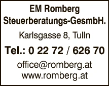 Print-Anzeige von: Steuerberatungs-GesmbH E M Romberg