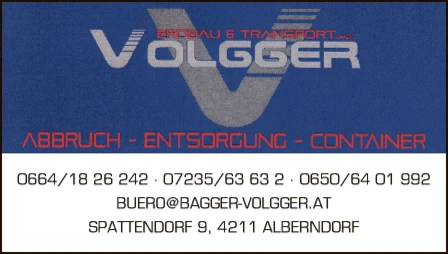 Print-Anzeige von: Volgger, Erdbau & Transporte