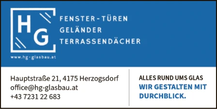 Print-Anzeige von: HG Glasbau GmbH, Glasbau