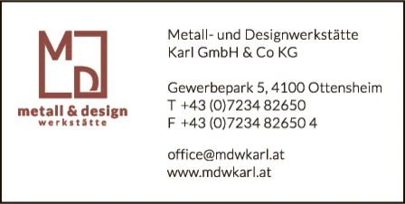 Print-Anzeige von: Metall- u. Designwerkstätte Karl GmbH & Co KG