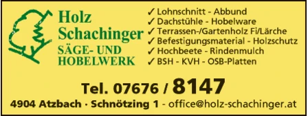 Print-Anzeige von: Holz Schachinger, Konrad, Sägewerk