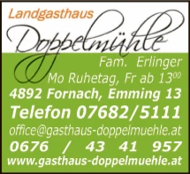 Print-Anzeige von: Landgasthaus Doppelmühle