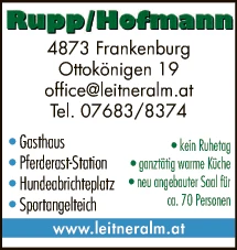 Print-Anzeige von: Gasthaus Rupp/Hofmann, Andrea