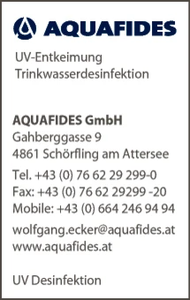 Print-Anzeige von: AQUAFIDES GmbH, Wasseraufbereitung