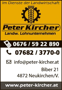 Print-Anzeige von: Kircher, Peter Paul, Landwirtsch. Lohnunternehmen