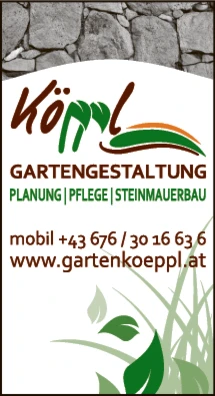 Print-Anzeige von: Köppl, Gartengestaltung