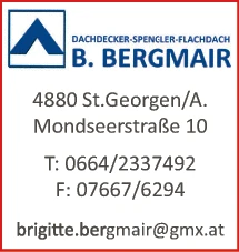 Print-Anzeige von: Bergmair, Brigitta, Dachdeckerei u Spenglerei
