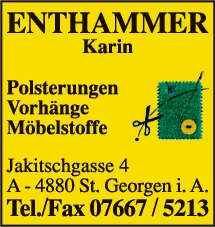 Print-Anzeige von: Enthammer, Karin, Polsterungen Print-Anzeige von: Enthammer, Karin, Polsterungen