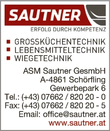 Print-Anzeige von: ASM Sautner HandelsgesmbH, Gastronomie