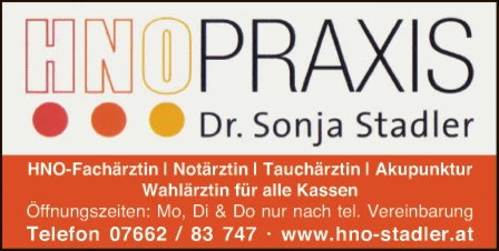 Print-Anzeige von: Stadler, Sonja, Dr.med.univ., FA f HNO