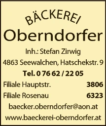 Print-Anzeige von: Bäckerei Oberndorfer