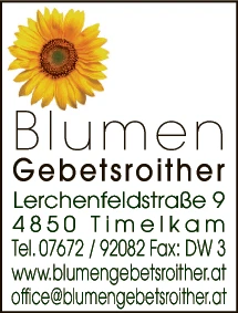 Print-Anzeige von: Blumen Gebetsroither, Blumenbinder