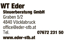 Print-Anzeige von: WT Eder Steuerberatung GmbH