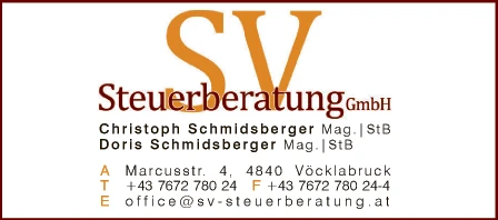 Print-Anzeige von: SV-Steuerberatung GmbH, Steuerberatung