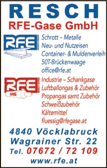 Print-Anzeige von: RFE - Gase GmbH