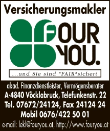 Print-Anzeige von: Four You Versicherungsmakler