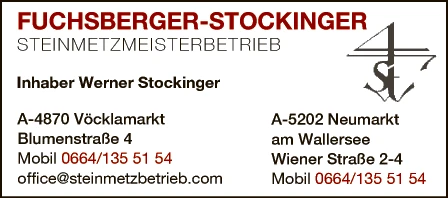 Print-Anzeige von: Fuchsberger Stockinger, Steinmetzbetrieb