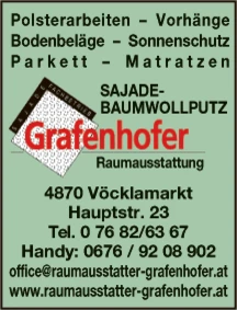 Print-Anzeige von: Grafenhofer Raumausstattung Print-Anzeige von: Grafenhofer Raumausstattung
