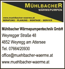 Print-Anzeige von: Mühlbacher Wärmepumpentechnik GmbH, Wärmepumpen