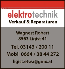 Print-Anzeige von: Elektrotechnik Wagnest e.U. Print-Anzeige von: Elektrotechnik Wagnest e.U.