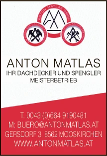 Print-Anzeige von: Anton Matlas GmbH, Dachdeckerei, Spenglerei