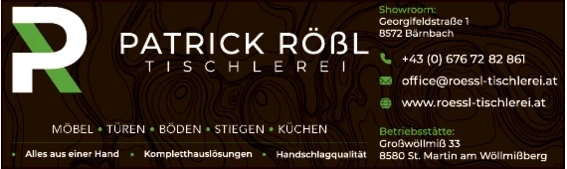 Print-Anzeige von: Rößl, Patrick, Tischler