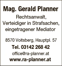 Print-Anzeige von: Planner, Gerald, Mag., RA