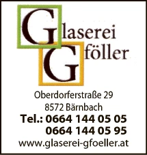 Print-Anzeige von: Gföller, Horst Dieter, Glaserei