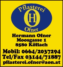Print-Anzeige von: Ofner, Hermann, Pflasterei