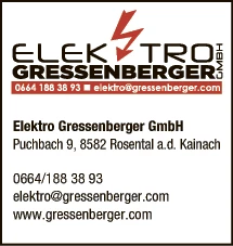 Print-Anzeige von: Elektro Gressenberger GmbH, Elektrotechnik
