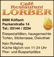 Print-Anzeige von: Cafe Restaurant Lorber