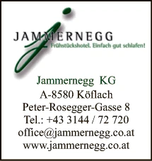 Print-Anzeige von: Jammernegg KG, Frühstückshotel Print-Anzeige von: Jammernegg KG, Frühstückshotel