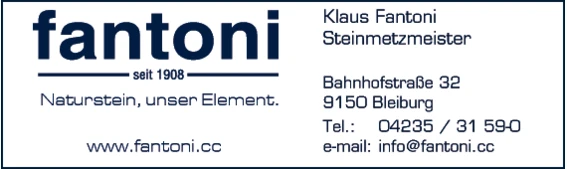 Print-Anzeige von: Steinmetzmeisterbetrieb Fantoni