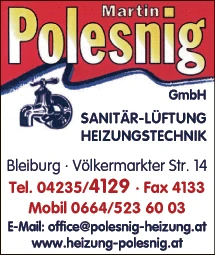 Print-Anzeige von: Polesnig, Martin, Heizungstechnik