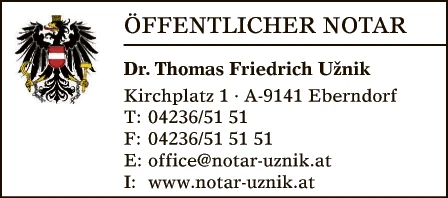 Print-Anzeige von: Uznik, Thomas, Dr., öff Notar