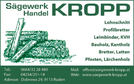 Print-Anzeige von: Kropp, Erwin, Sägewerk