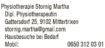 Print-Anzeige von: Stornig, Martha, Dipl. Physiotherapeutin