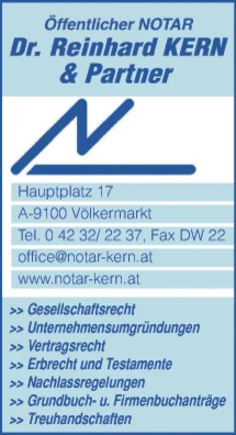 Print-Anzeige von: Notariat Dr. Reinhard Kern & Partner, Notar