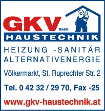 Print-Anzeige von: GKV Haustechnik GmbH, Haustechnik