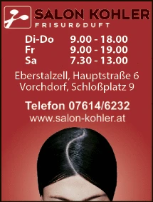 Print-Anzeige von: Salon Kohler, Frisur & Duft