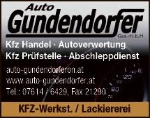 Print-Anzeige von: Gundendorfer GesmbH, KFZ