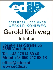 Print-Anzeige von: Kohlweg, Gerold, Edelmetalldesigner