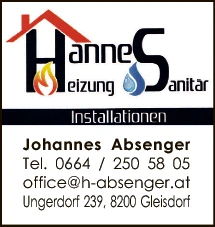 Print-Anzeige von: Absenger, Johannes, Installationsunternehmen