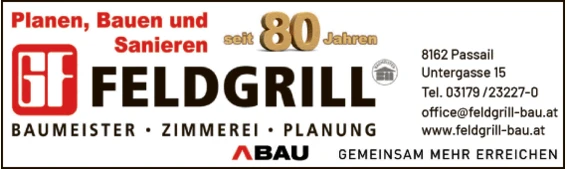Print-Anzeige von: Feldgrill Gerhard GesmbH & Co KG, Bauunternehmen
