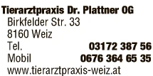 Print-Anzeige von: Tierarztpraxis Dr. Plattner OG