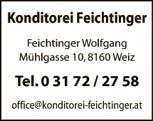 Print-Anzeige von: Feichtinger, Wolfgang, Konditor
